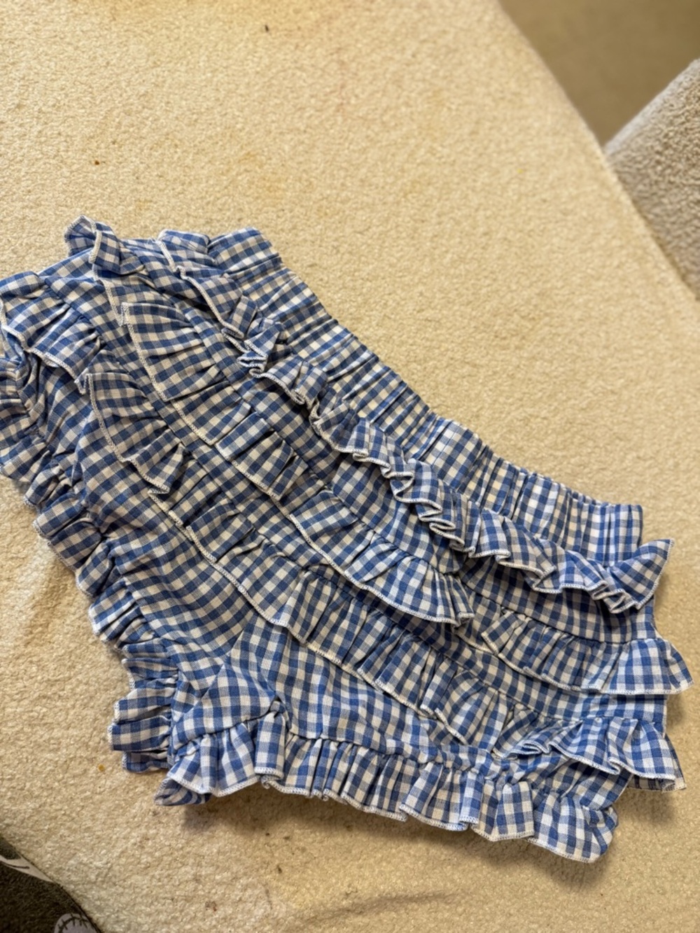 Blue Gingham Ruffle Skirt - Picture 3 of 4